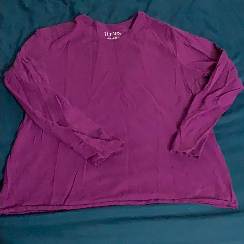 Ladies solid long sleeve